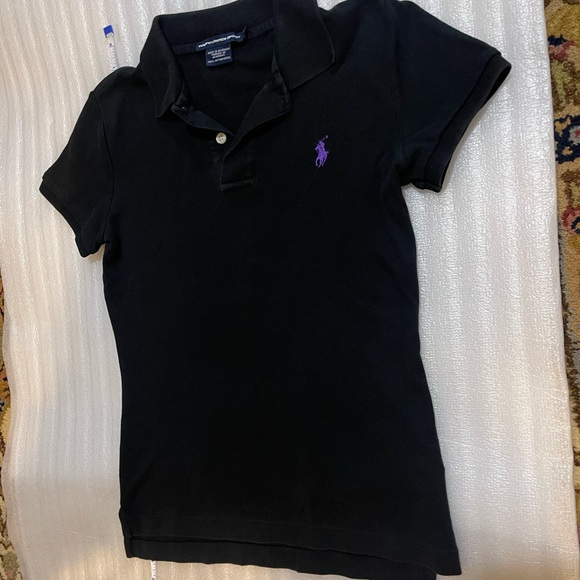 Ralph Lauren Sport Black Polo Shirt with Purple Accent Size Small - Picture 10 of 13